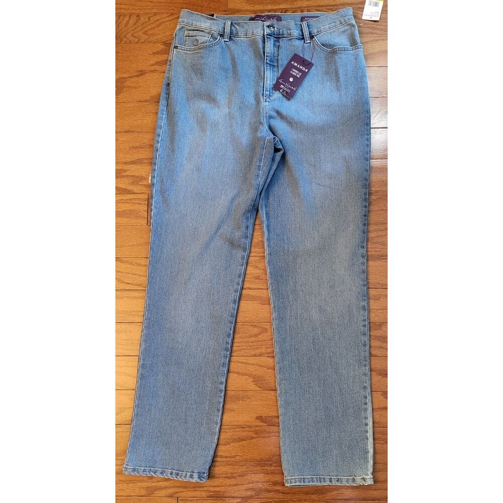 Gloria Vanderbilt Amanda Jeans Lt Wash Size 14 Stretch Classic Fit/Tapered Leg - Picture 12 of 13